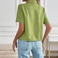 thumbnail image 5 of Admvng Women's Short Sleeve Cropped Blazer Lapel Collar Lightweight Cropped Suit Jacket Casual Work Tops, 5 of 7