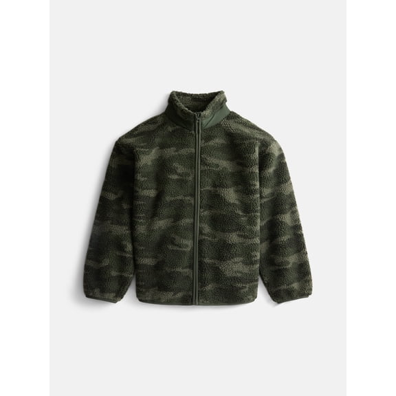 Weekend Academy Boys Faux Shearling Full Zip Mock Neck Jacket, Sizes 4-18