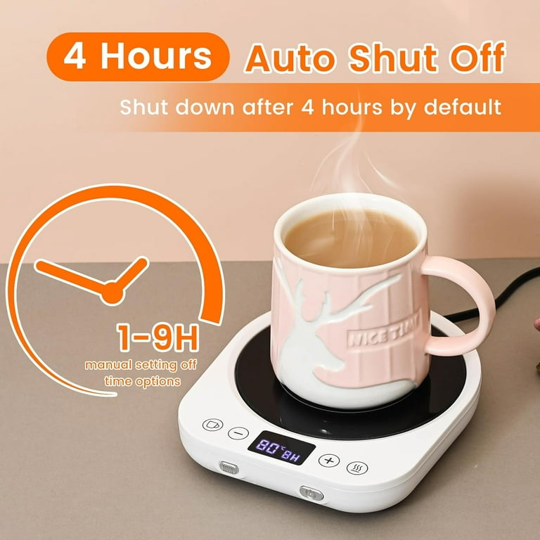 VOBAGA Coffee Mug Warmer, 4 Hours Auto Shut Off Cup Warmer for Office Home Desk Use with 3 Temperature Settings, Electric Beverage Warmer for Cocoa,Te