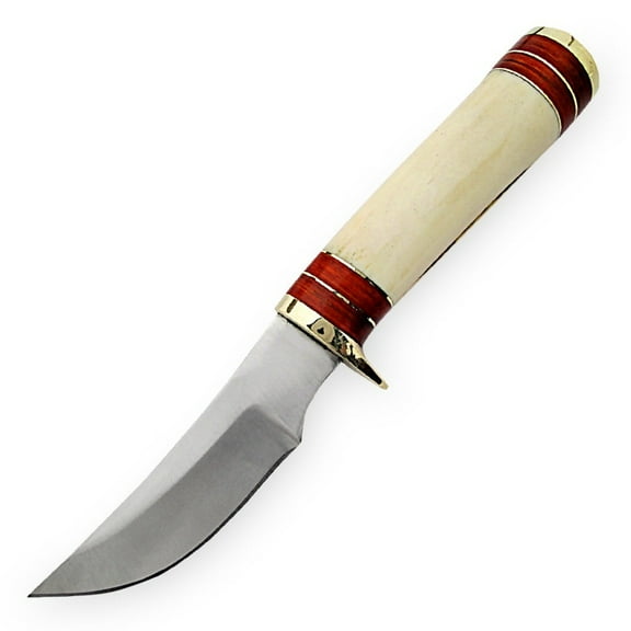 Armory Replicas Outdoor Chesapeake Howler Hunting Skinner Knife Real Bone Handle Satin Finish Tooled Leather Sheath