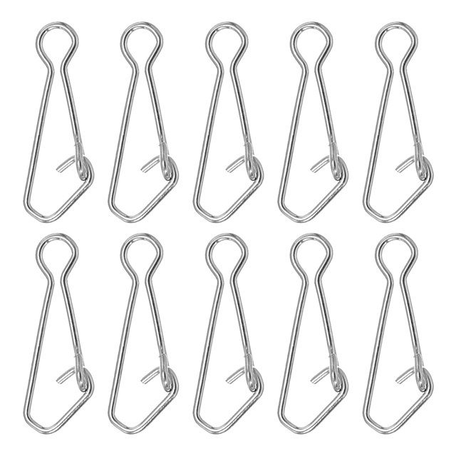 Unique Bargains 72Lbs Stainless Steel Fishing Snaps Swivels Clips Quick Change White 50 Pack