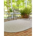 thumbnail image 3 of Rugs.com Jill Zarin Outdoor Collection Rug – 7' 10 x 10' Oval Light Gray Flatweave Rug Perfect For Living Rooms, Large Dining Rooms, Open Floorplans, 3 of 9
