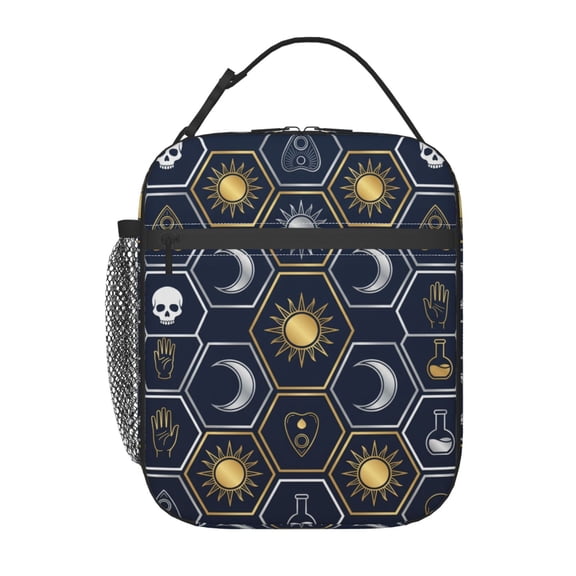 Skull Insulated Lunch Box Reusable Lunch Bag Women Men Cooler Tote Bag For Women Men Work Picnic School Office