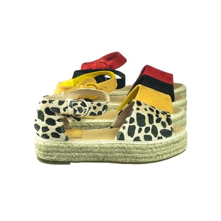- Moira10 by Bella Luna, Comfortable Espadrille Flatform Rope Jute Wrap w Close Toe Ankle Strap