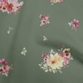 thumbnail image 1 of oneOone Cotton Silk Olive Green Fabric Florals Sewing Material Print Fabric By The Yard 42 Inch Wide, 1 of 6