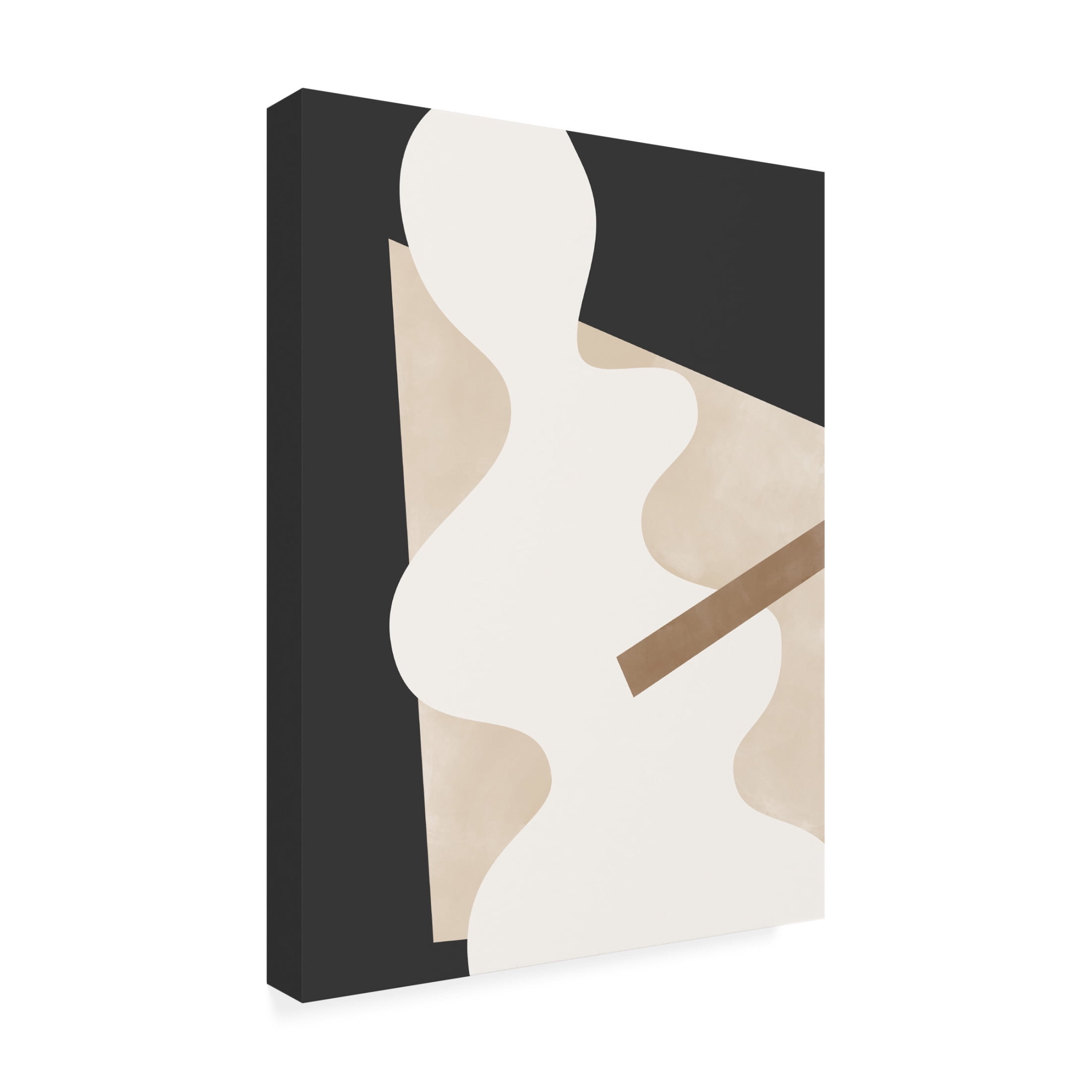 Trademark Fine Art Elena Ristova Beige Graphic Curves Art Canvas Wall Art