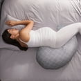 thumbnail image 5 of Boppy Cuddle Pregnancy Pillow, Hypoallergenic Fill, Easy-on Cover, Gray Basket Weave, 5 of 7