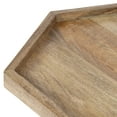 thumbnail image 4 of Kate and Laurel Kashvi Modern Hexagon Side Table, 17 x 15 x 20, Natural Wood and Black, Decorative Geometric Farmhouse End Table with Tripod Legs and Two Tone Finish, 4 of 7