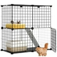 thumbnail image 6 of FASCK 2 Tier Cat Cage Indoor, Kitten Kennel Condo DIY Pet Playpen with Ladder for Small Animals Puppy Rabbit Bunny Squirrel, 6 of 7