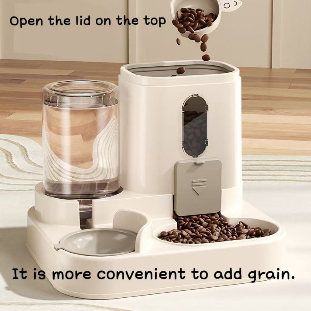 LilyLustre Pet feeding and drinking integrated automatic water feeder Automatic feeder cat water food pet bowl automatic food