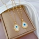 thumbnail image 2 of Collar con colgante de mal de ojo para mujer, gargantilla de acero inoxidable de Color dorado, joyería de boda y Navidad, regalo BFF, 2 of 4