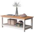 thumbnail image 4 of Coffee Table with Storage Shelf White/Pine - by From the Tree Furniture, 4 of 8