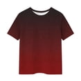 thumbnail image 5 of Zpanxa T Shirts for Girls Solid Color Round Neck Loose Fit Print Pattern Top Polyester Spandex 11-12 Years, 5 of 5