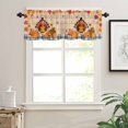 thumbnail image 3 of Turkey Kitchen Valances for Windows 42x12 Inch Kitchen Curtains Valances Rod Pocket Orange Thanksgiving Pumpkin Sunflower Blue Check Bathroom Window Valances for Window Treatment Decor, 3 of 6