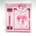 thumbnail image 1 of Anime-Sanrio papelería Kawaii Kuromi My Melody Bloc de notas, conjunto de cuaderno con bolígrafo, diario, cuaderno, página de Color de dibujos animados para estudiante, 1 of 4
