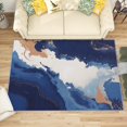 thumbnail image 1 of 2x3 Rug, Marble Door Mat Washable Non Slip Soft for Entryway, Abstract Modern Rug, Navy Blue and White Carpet, Marble Home Decor & Gifts, 1 of 7