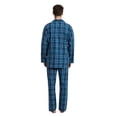 thumbnail image 3 of GLOBAL Conjunto de Pijama de Tejido Liso de Manga Larga para Hombre, Ropa de Dormir de Algodón, Ropa de Dormir Cómoda, Cuadros Azul Claro y Azul Marino M, 3 of 6