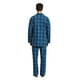 thumbnail image 3 of GLOBAL Conjunto de Pijama de Tejido Liso de Manga Larga para Hombre, Ropa de Dormir de Algodón, Ropa de Dormir Cómoda, Cuadros Azul Claro y Azul Marino M, 3 of 6