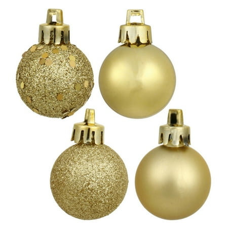 Vickerman 3 in. Gold 4 Finish Ornament Assorted - Set of 16