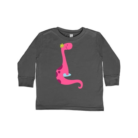 

Inktastic Cute Pink Dinosaur Gift Toddler Toddler Girl Long Sleeve T-Shirt