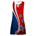 thumbnail image 4 of Midsumdr American Flag Womens Dresses 4th of July Patriotic Shirt USA Stars Stripes Dresses Round Neck Summer Sundress, 4 of 5