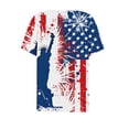 thumbnail image 4 of Camisetas de Verano de Manga Corta de las Mujeres, Día de la Independencia Informal Impreso, Top con Cuello en V para las Mujeres, 4 of 5