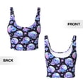 thumbnail image 3 of Sikiie blue Skull flower Print Strappy Sports Bra for Women Padded Push Up Sports Bra Athletic Running Sports Bra Workout Bra Yoga Bra, 3 of 5