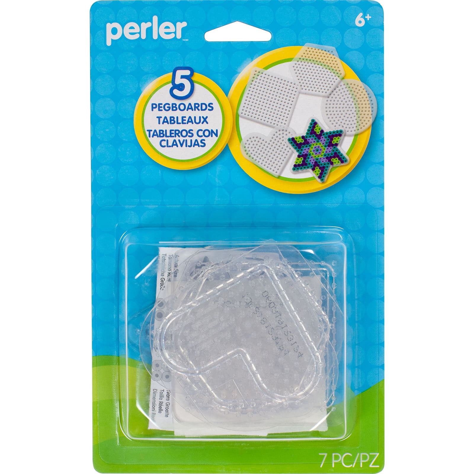 Perler Activity Pegboards, Clear, 6 Pack