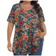 thumbnail image 1 of Tops de Manga Corta de Tamaño Más de las Mujeres, Blusas de Cuello en V Impresas de Verano de Moda para Uso Casual, Diario Y de Fiesta, 1 of 8