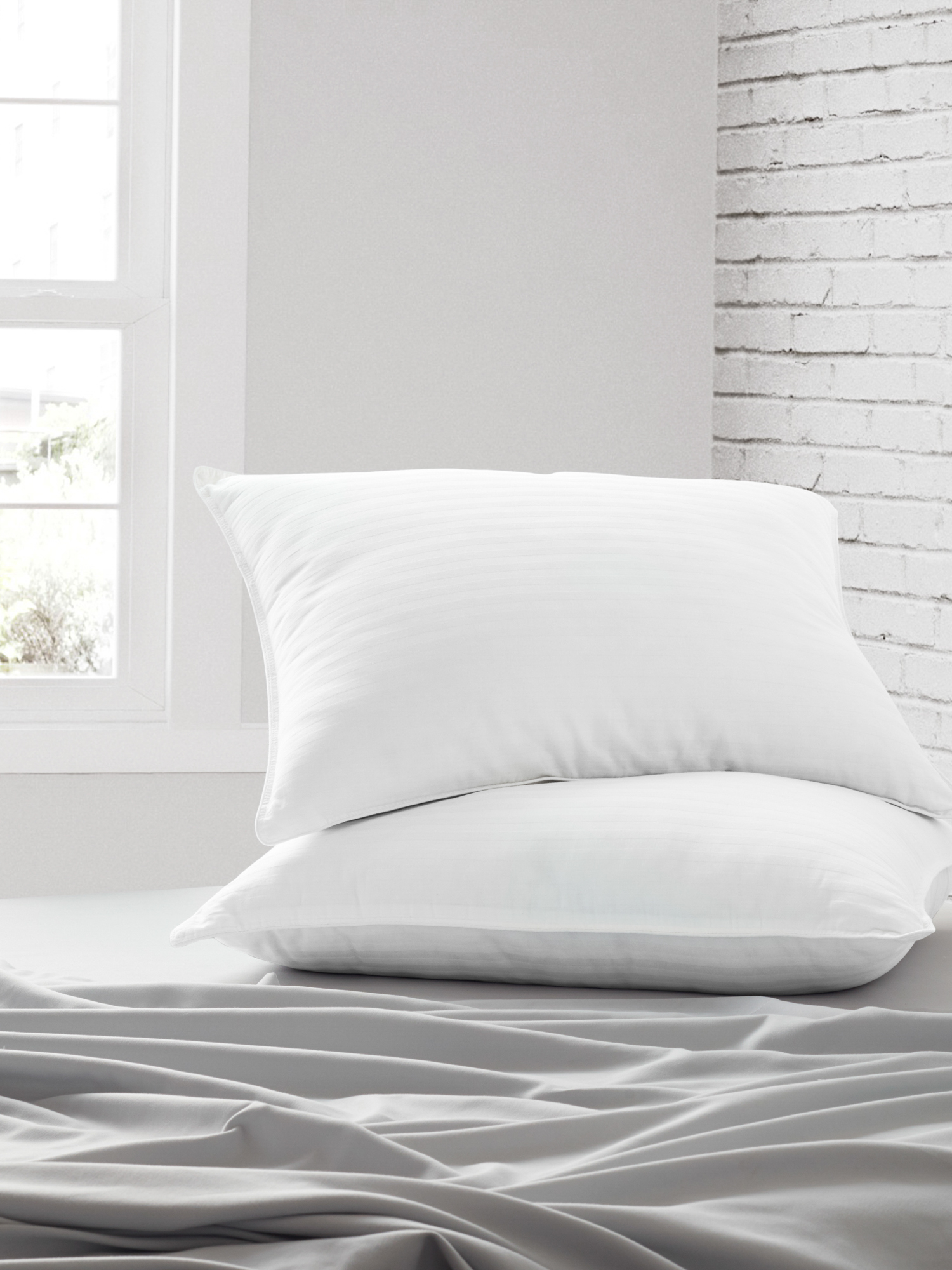 Cooling Gel Fiber Bed Pillow 2-Pack Standard/Queen Size For All Sleep Styles - Back, Side and Stomach Sleepers