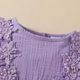 thumbnail image 6 of Preemie Onesies Baby Girl Sleeveless Lace Mesh Bodysuit Dress Sweet Floral Romper With Bow Trim Baby Girl Romper Purple 3 Months-6 Months, 6 of 7