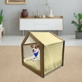 thumbnail image 3 of Yellow Chevron Pet House, Old Fashioned Sharp Zigzag Stripes Geometric Sunny Summer Motif, Outdoor & Indoor Portable Dog Kennel with Pillow and Cover, 5 Sizes, Earth Yellow White, by Ambesonne, 3 of 5
