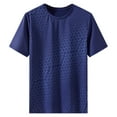 thumbnail image 2 of Fnnxeal Mens T-Shirts, Casual Loose Summer Solid Big and Tall Shirt Short Sleeves Tees Blue Shirt for Men Size L, 2 of 3