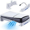thumbnail image 1 of Soporte horizontal para consolas PS5 Slim y PS5 Pro, base para accesorios PS5 Slim/Pro con 4 puertos USB, soporte lateral de diseño compacto compatible con PS5 Slim, Pro Disc y Digital Edition, 1 of 7