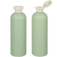 thumbnail image 3 of ColoMX 2 botellas de viaje con tapa abatible, a prueba de fugas, rellenables, de plástico, para cremas, lociones, bases de maquillaje, champú y acondicionadores, 400 ml., 3 of 7