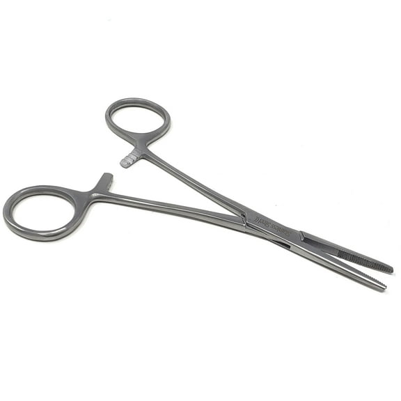 Stainless Steel Fishing Pliers Anglers Catch & Release Half Serrated Tool, Silver 5.5" Straight