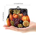 thumbnail image 2 of Thanksgiving Fruits Premium Microfiber Coin Purse with Zinc Alloy Clasp | Stylish Card Wallet for Men and Women | Compact Size 4.3x4.7 in/11x12 cm | Black Color Option - Durable and Sleek Design, 2 of 7