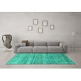 thumbnail image 3 of Ahgly Company Indoor Square Abstract Turquoise Blue Modern Area Rugs, 7' Square, 3 of 4