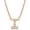 Rose Gold, variant on Initial Letter I Necklace, Moissanite, 925 Sterling Silver, Sterling Silver