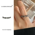 thumbnail image 5 of 925 Sterling Silver Open Middle Finger Knuckle Thumb Rings for Women Adjustable Size 4-7, 5 of 9