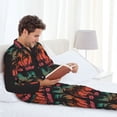 thumbnail image 6 of Naloa Go Surfer Men’s Pajamas Set - Long Sleeve Button Down Sleep Shirt and Pajama Bottoms Sleepwear Set-X-Large, 6 of 7