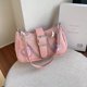 thumbnail image 5 of Bolso de hombro de PU Likrtyny Y2K con forma de corazón elegante gran capacidad color sólido, 5 of 9