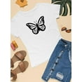thumbnail image 3 of Monarch Butterfly Handdrawn T-Shirt Women -Image by Shutterstock, Female x-Large, 3 of 4