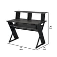 thumbnail image 5 of Tin 47 Inch Wood Music Desk Studio Station Keyboard Tray Shelves Gray - Saltoro Sherpi, 5 of 5