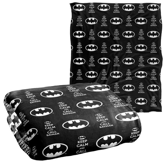Batman Keep Calm and Call Pattern Officially Licensed Silky Touch Super Soft Throw Blanket 50' x 60'