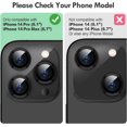 thumbnail image 2 of Camera Lens Protector for iPhone 14 Pro/iPhone 14 Pro Max, Strong Adsorption 9H Hardness Tempered Glass Camera Screen Protector Individual Metal Ring Cover, Case Friendly (Black), 2 of 5