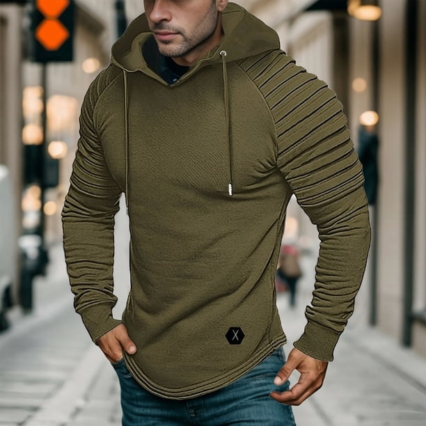 MHFRRA Sudadera con Capucha, Cálida y Cómoda, Informal, de Manga Larga, para Exteriores, Deportiva, Suave y Acogedora, para Invierno Verde militar