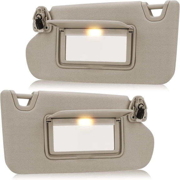 Driver & Passenger Sun Visor Fit for Nissan Without Sunroof 2013 2014 2015 2016 2017 2018, Replaces for 96400-3TA2A, 96401-3TA2A Beige