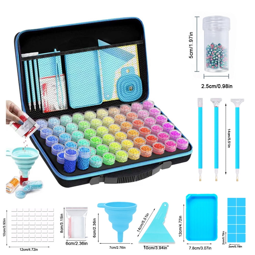JYLMOOD 99 Slots Storage Container for Diamond Art Kits for Adults, with 8 Tray and Portable Bead Storage Boxes for Diamond Painting Accessories and Tools