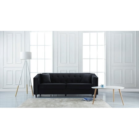 Classic Victorian Style Tufted Velvet Sofa Living Room Couch With